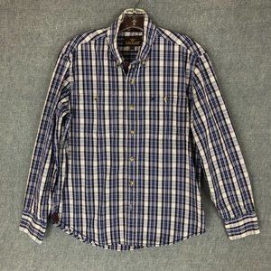 King Ranch Western Shirt S Small Button Up Long Sleeve Plaid Cowboy Men's